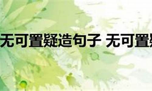 无可置疑造句子六年级上册简单_无置可否造句